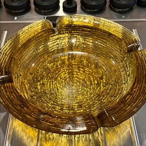 Vintage amber glass ashtray